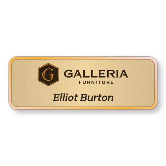 Premium Metal Full Color Name Badges - 1"x3"