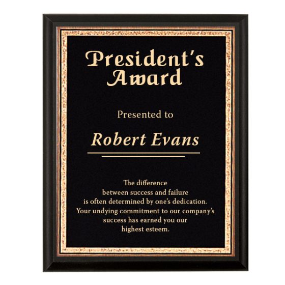 Black Plaque with Gold Border Plate.